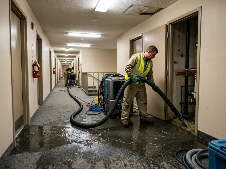 multi-unit-apartment-hallway-f-005 — frequently asked questions, Emergency Burst Pipe Water Extraction & Removal in Wentzvil…